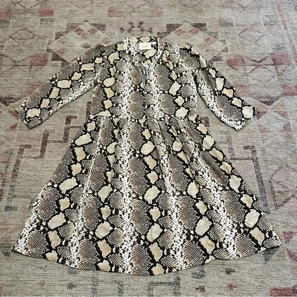 Maeve by Anthropologie Juno Snake Print Dress size XS Extra Small - Picture 12 of 16